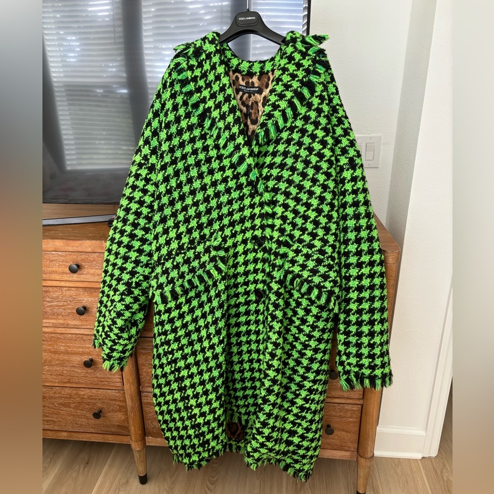 Dolce & Gabbana Oversized Houndstooth Coat
